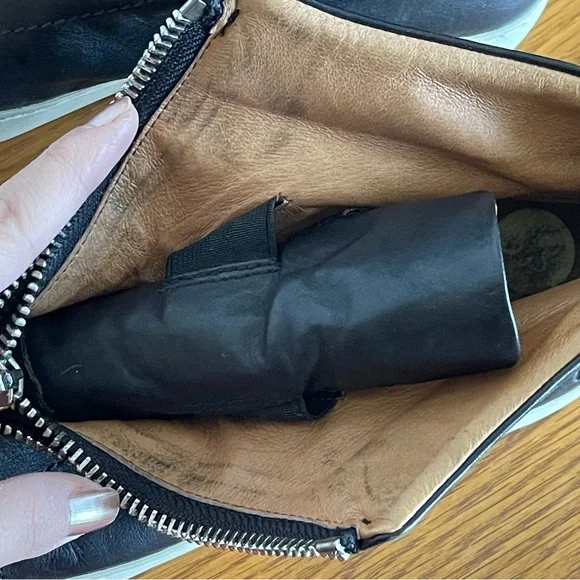 Frye Women’s Lena Zip Up Leather High Top Sneakers Black Size 9 - Picture 16 of 16